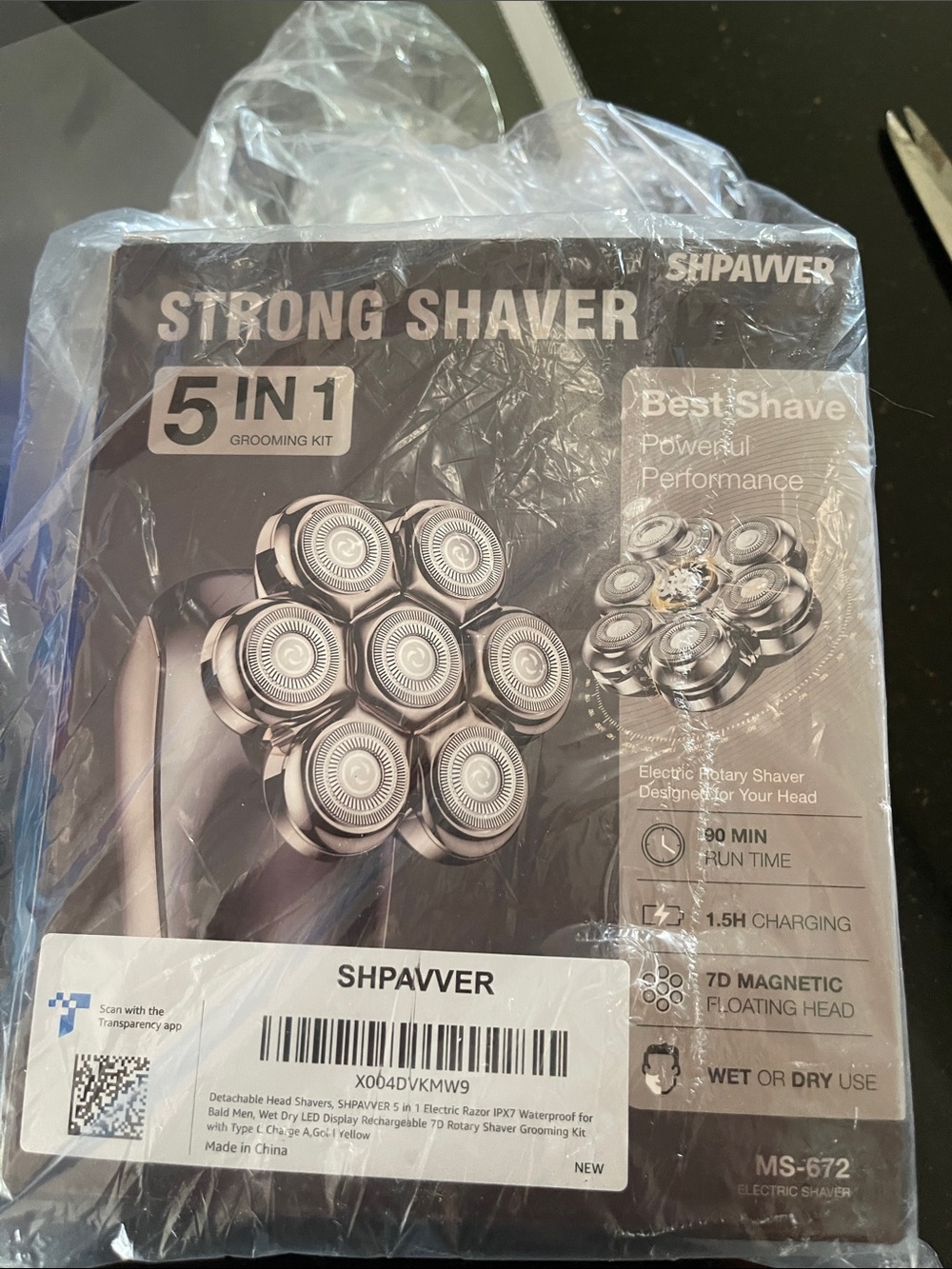 Shpavver Strong Shaver 5-in-1 Electric Razor in Silver